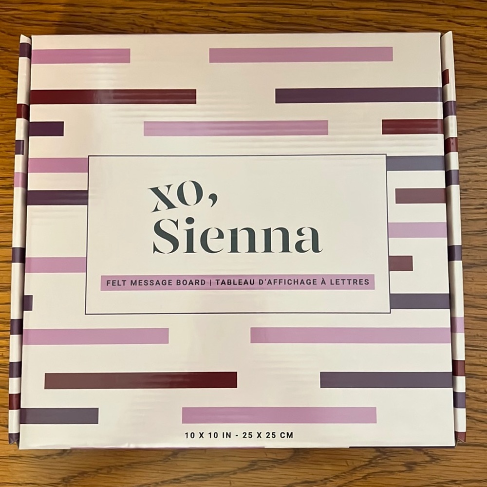 NWT XO, Sienna Felt Message Board Complete Ombre Purple Girl Nursery Teen Dorm